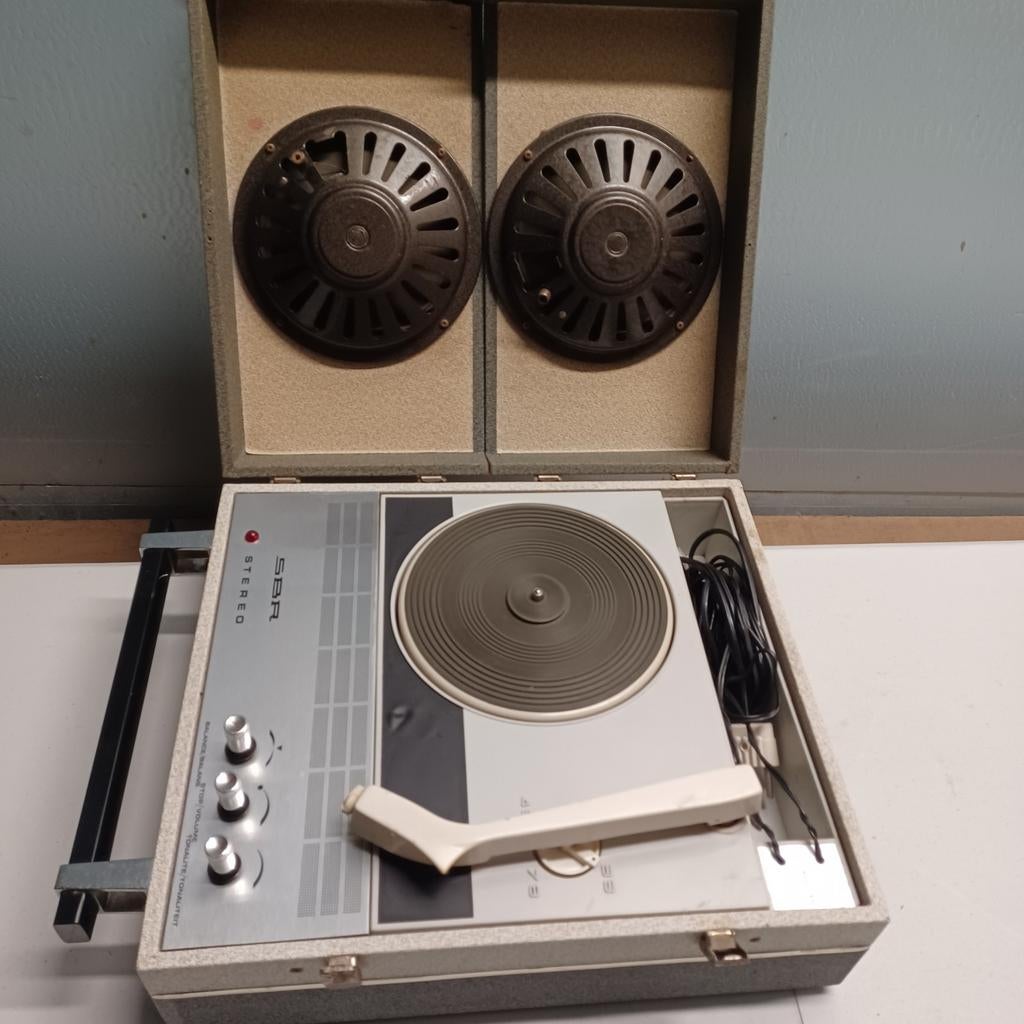 SBR draagbare stereo platenspeler., Ophalen of Verzenden