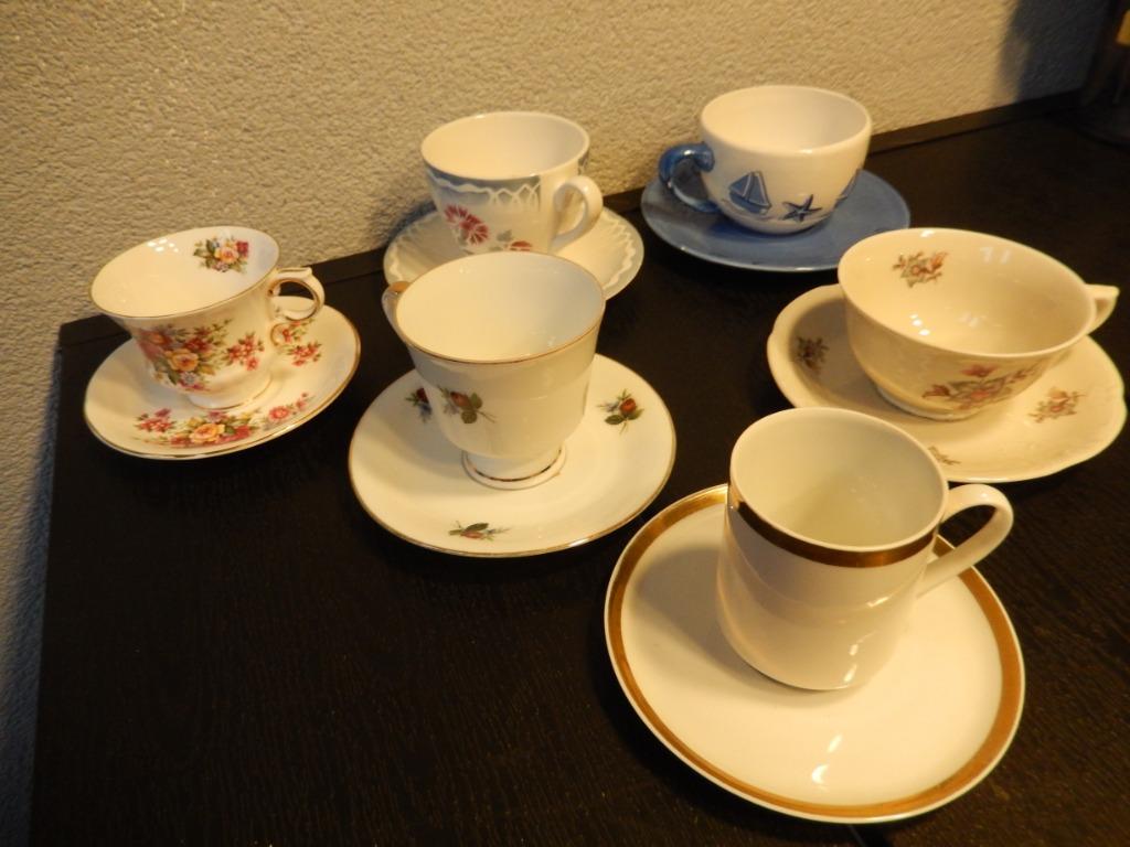6 kop en schotels (leuk voor high tea), Enlèvement, Comme neuf