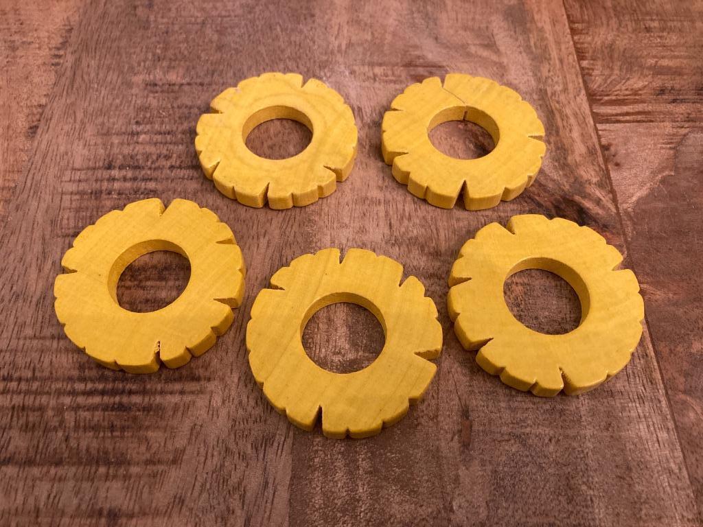 Houten schijven ananas - 5 stuks, Ophalen of Verzenden, Gebruikt, Overige typen