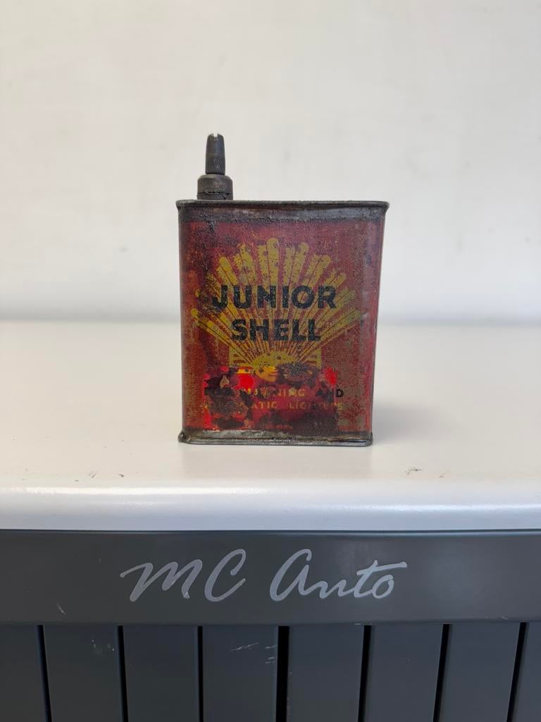 SHELL Junior mini olie blikje, Verzamelen, Ophalen of Verzenden, Gebruikt, Verpakking