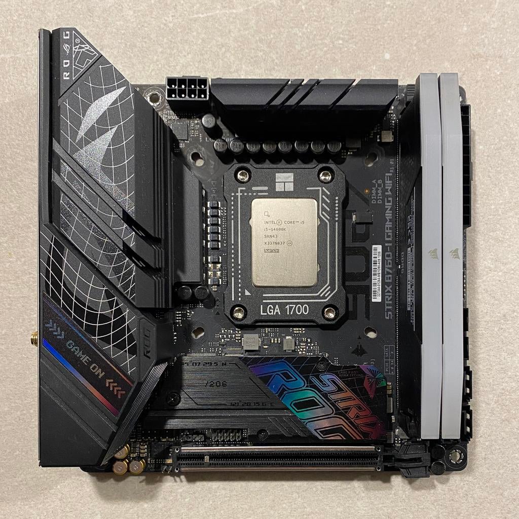 14600K + B760 ITX + 32 GB 7200 MHz, Computers en Software, Moederborden, Ophalen of Verzenden, Zo goed als nieuw, Intel, DDR5