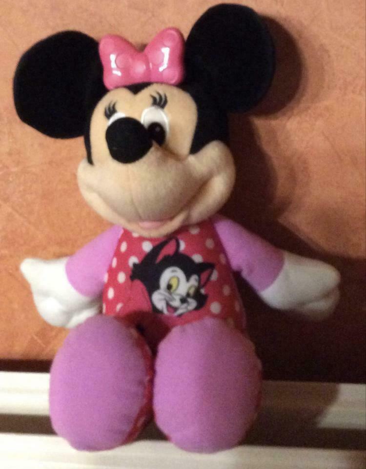Minnie Mouse knuffel met licht+geluiden,Frans en Nederlands., Ophalen of Verzenden, Mickey Mouse, Zo goed als nieuw, Knuffel