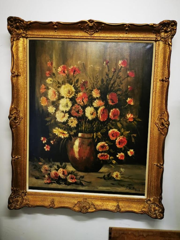 Bloemstilleven in vergulde lijst G. Helinck 122 cm x 100 cm, Enlèvement