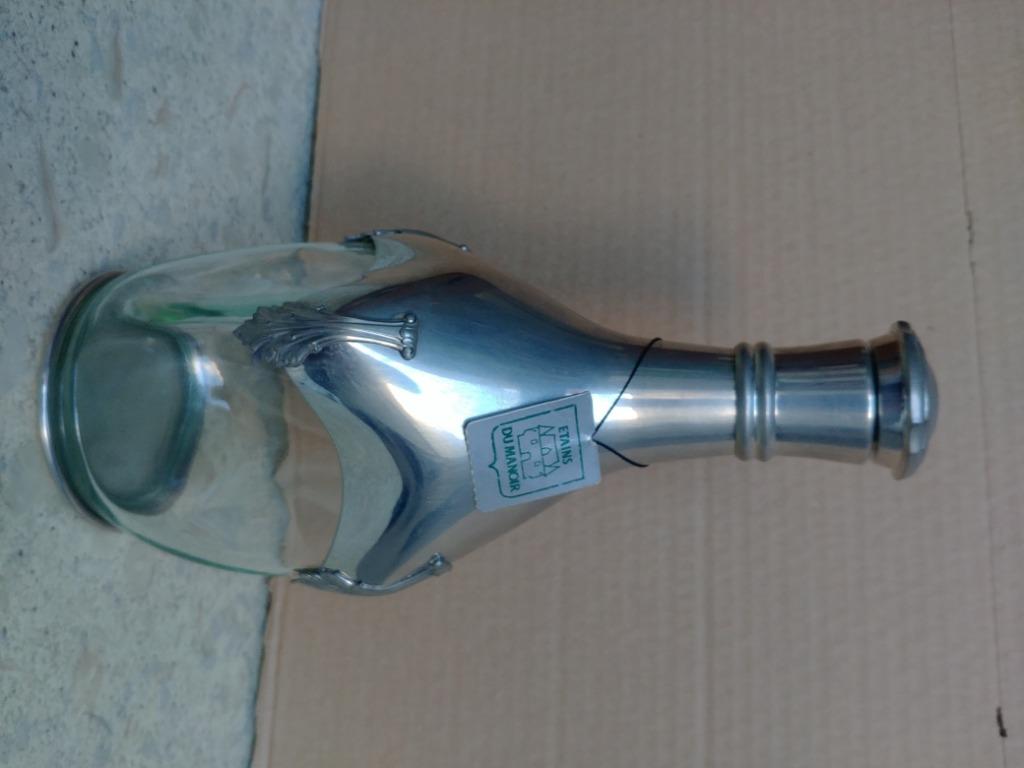 Carafe en cristal et étain Du Manoir, Antiquités & Art, Antiquités | Verre & Cristal, Enlèvement