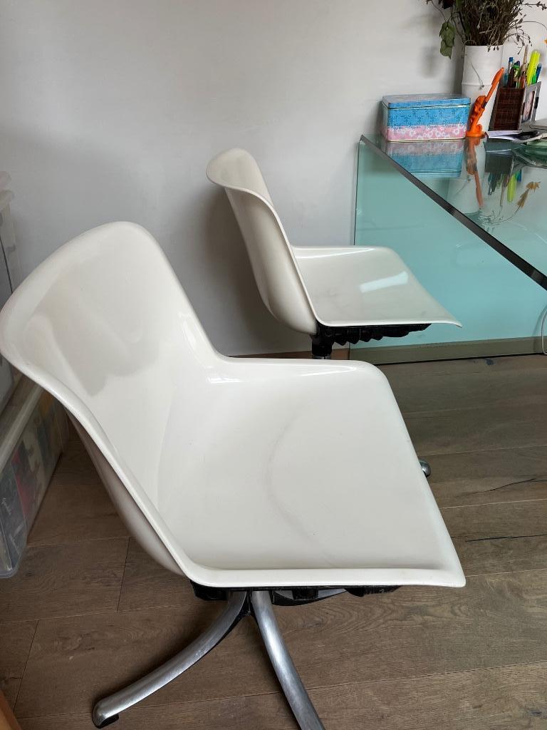Set van 4 bureaustoelen van Tecno, Beige, Enlèvement, Utilisé, Chaise de bureau