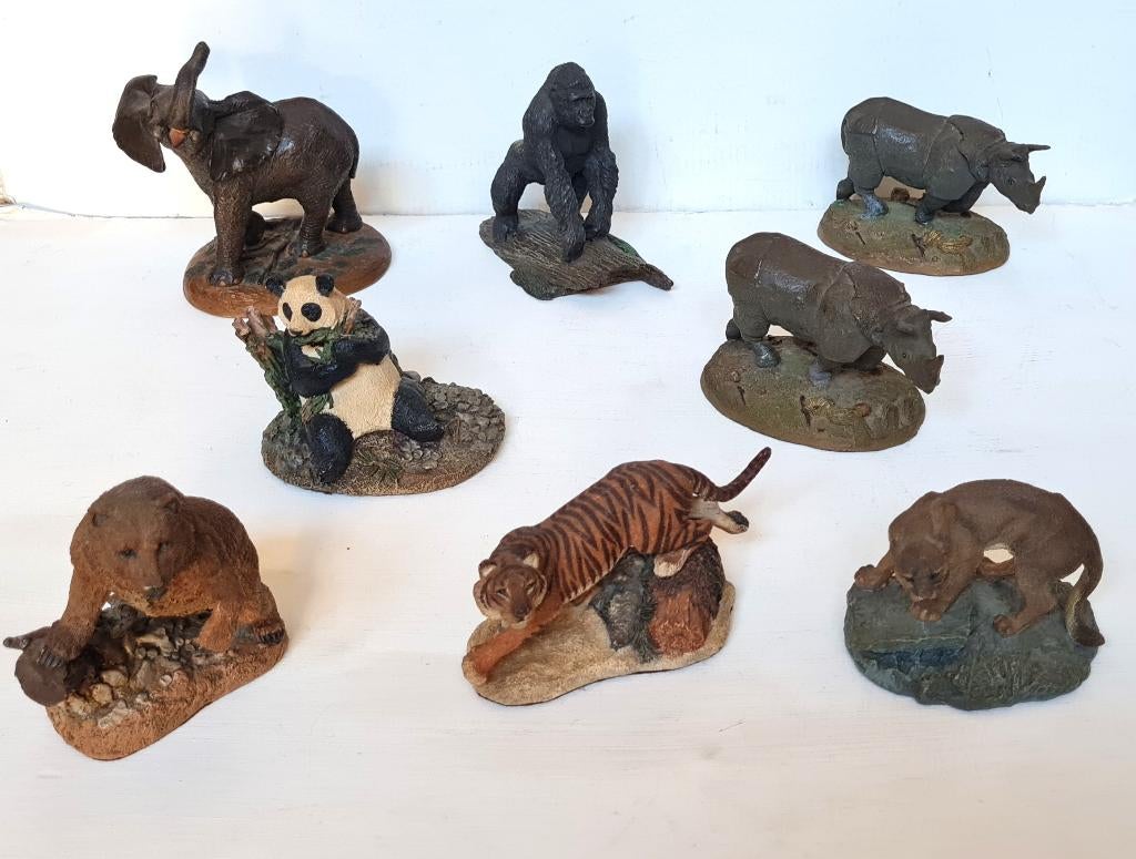 8 animaux sauvages de Franklin Mint, Collections, Enlèvement ou Envoi, Utilisé, Animal sauvage, Statue ou Figurine