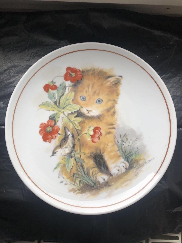 Assiette chaton et coquelicots, Enlèvement ou Envoi