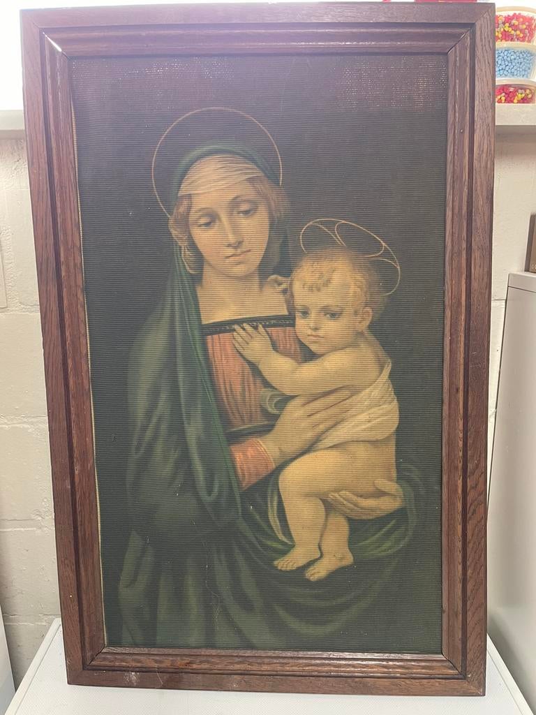Geweven doek De Madonna en kind  van Rafael, Antiek en Kunst, Ophalen