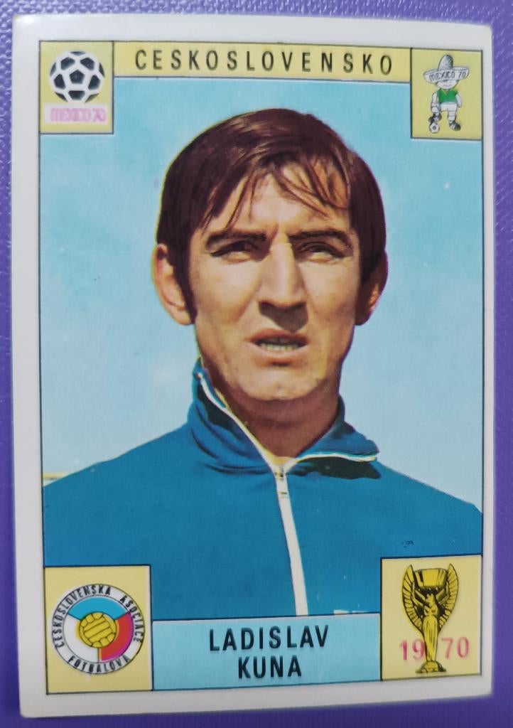 Carte Panini  Coupe du monde de foot 1970 au Mexique 70 KUNA, Envoi, Image