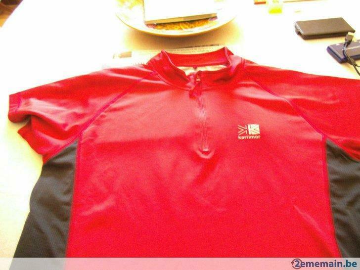 t-shirt de sport homme rouge -gris.  karrimor. taille  l., Envoi, Taille 52/54 (L), Autres couleurs, Course à pied ou Cyclisme