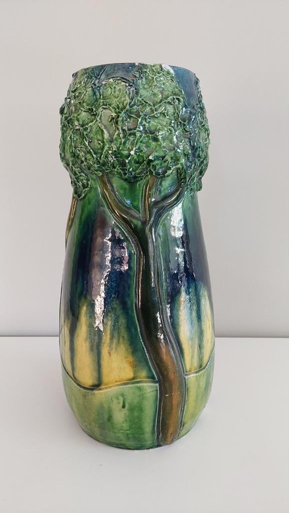 Art Nouveau vaas van Charles Maes - Vlaams aardewerk 1910's, Antiek en Kunst, Ophalen of Verzenden
