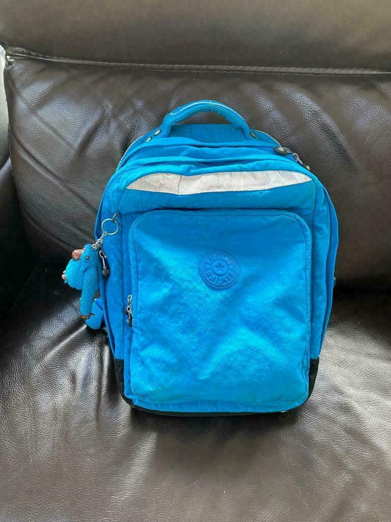 Sac à dos kipling turquoise et son plumier assorti, 25 à 40 cm, Kipling, Enlèvement ou Envoi, 30 à 45 cm
