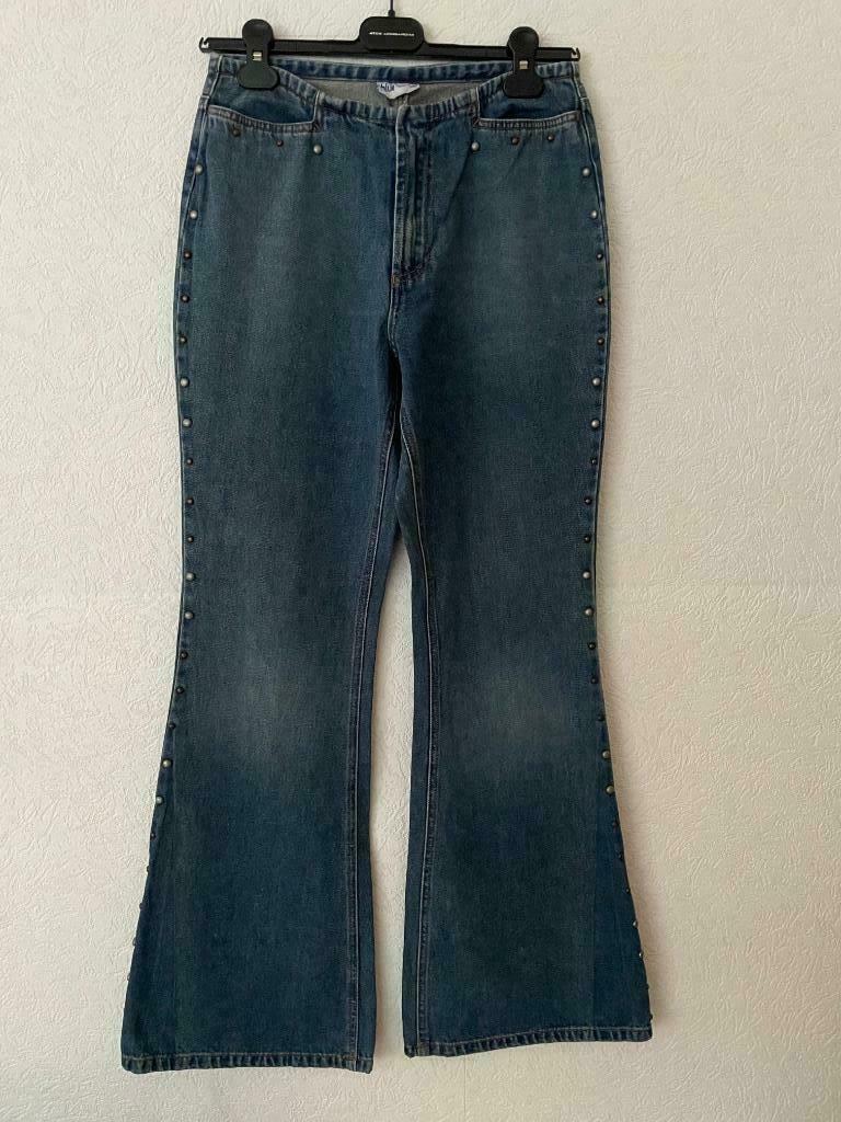 Jeans met studs, Kleding | Dames, Maat 38/40 (M), Blauw, Ophalen of Verzenden, Zo goed als nieuw