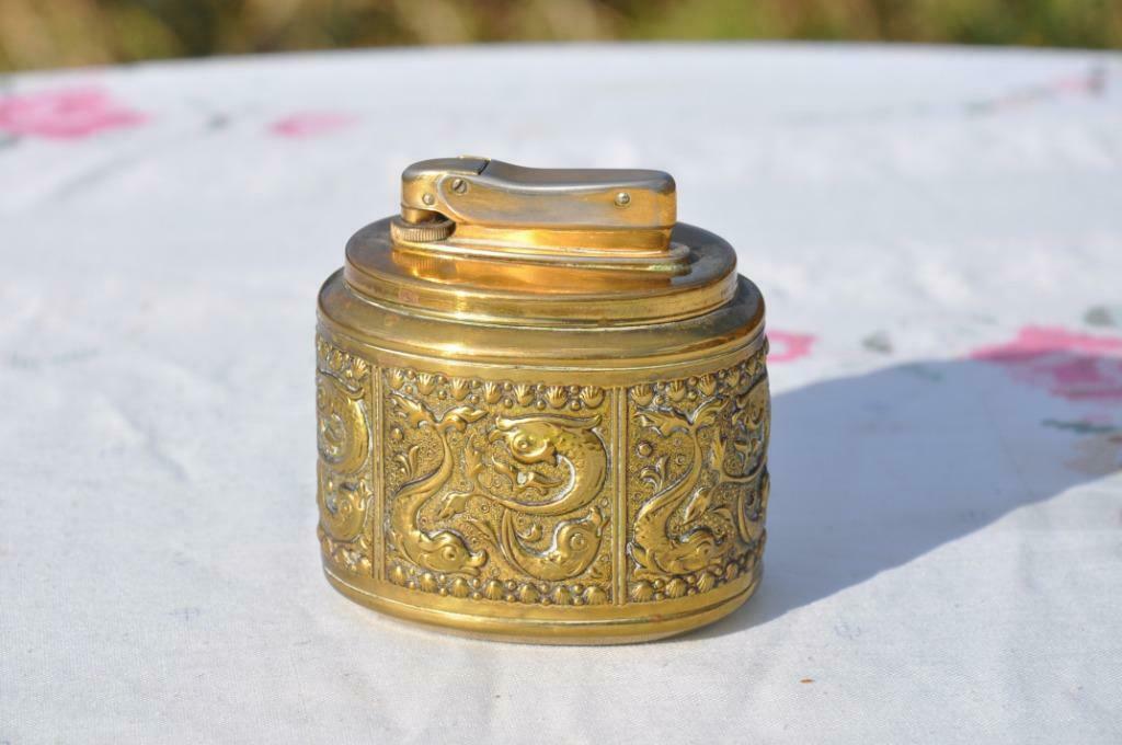 §  briquet de table en cuivre decor poisson, Collections, Enlèvement ou Envoi, Utilisé, Briquet