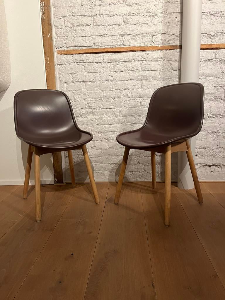 HAY Neu 13 Bordeaux - 3 stoelen, Huis en Inrichting, Ophalen, Kunststof, Gebruikt, Bruin