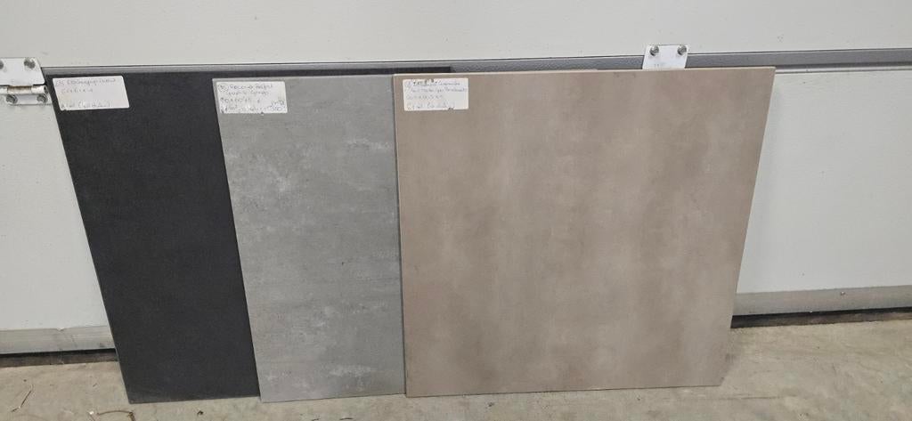 Carreaux restants, nouveaux restes 60x60 noir, beige, gris, Enlèvement, Neuf