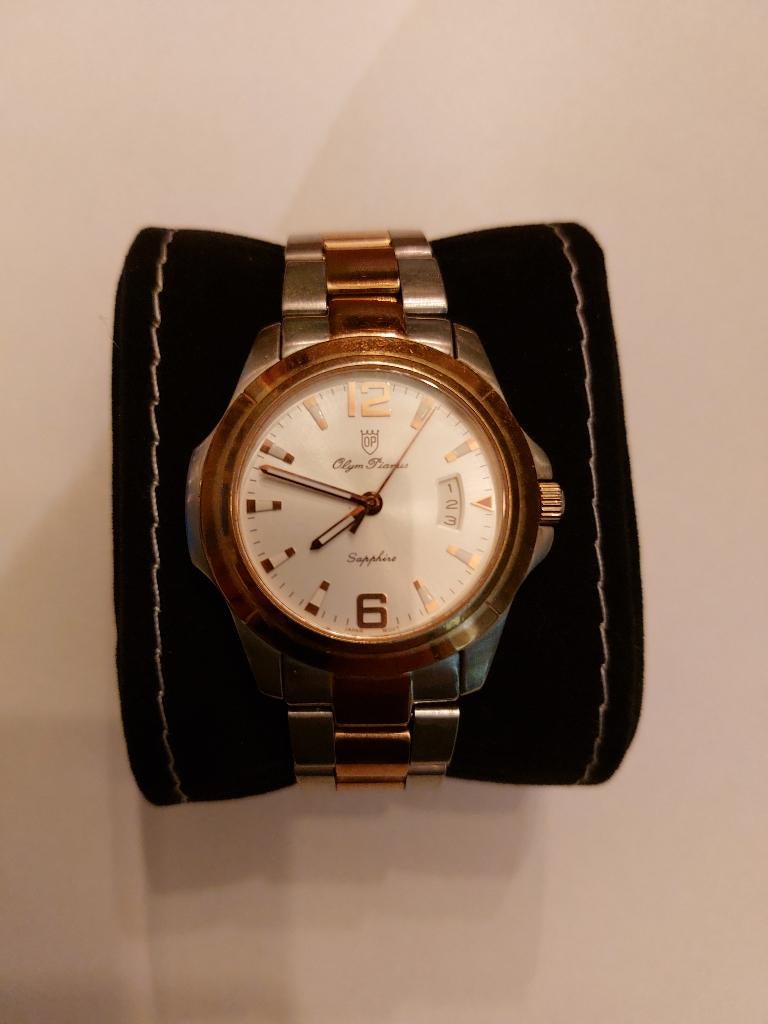 Vintage Herenhorloge O P Olym Pianus, Ophalen, Zo goed als nieuw, Polshorloge, Overige merken