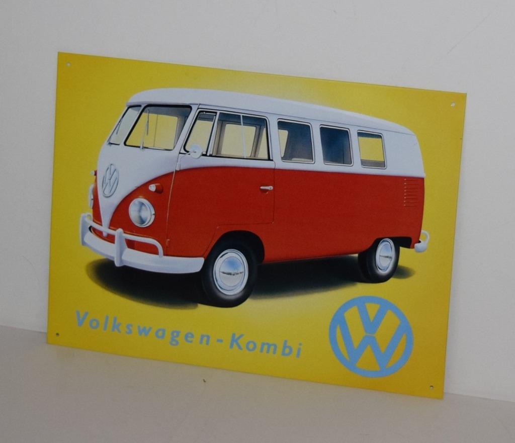 Panneau publicitaire VW Volkswagen - Kombi/Tin, Collections, Envoi, Comme neuf, Panneau publicitaire