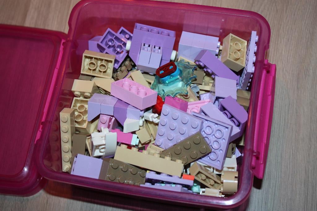 Lego blokken , mix 260 g , roze , paars , beige, Ophalen of Verzenden, Zo goed als nieuw, Losse stenen, Lego
