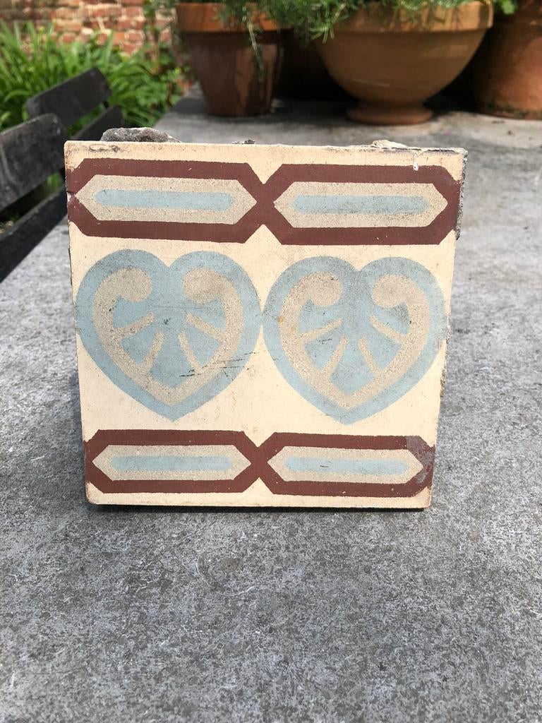ANTIEKE TEGEL VLOER CEMENTTEGEL PATROON KLEUR HERENHUIS, Ophalen of Verzenden