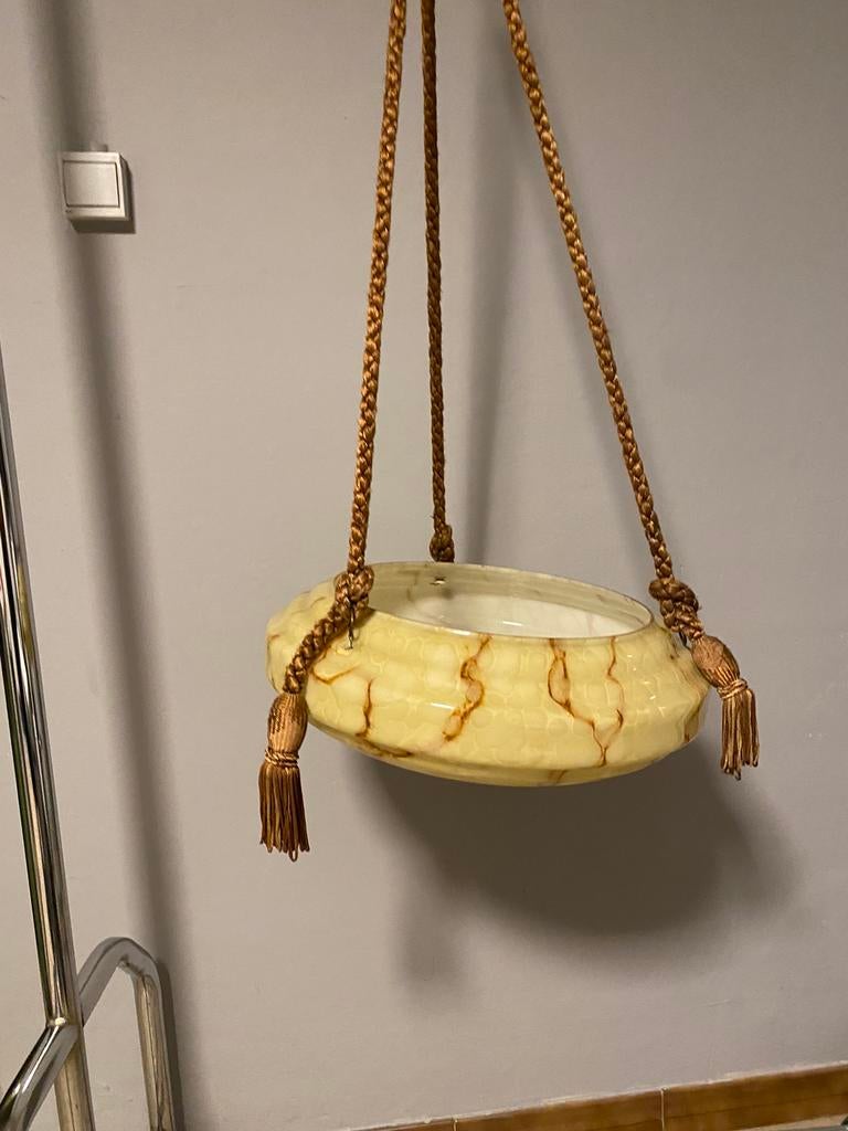 Art deco hanglamp van glas Murano Stijl, Ophalen of Verzenden, Zo goed als nieuw, Glas