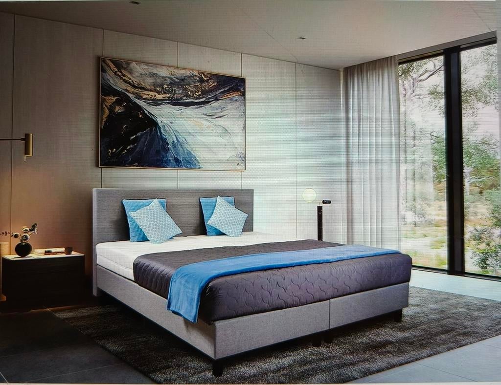 Boxspring M-Ray Tuscany 180x210, Maison & Meubles, Chambre à coucher | Lits boxsprings, Neuf, Gris, 210 cm, Enlèvement