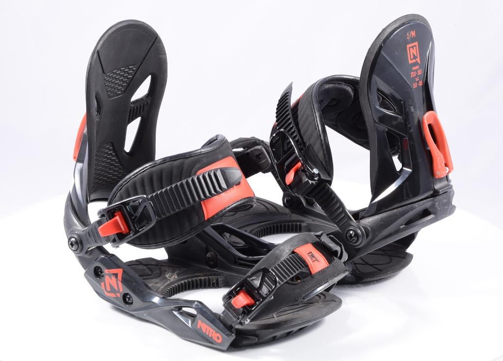 Fixations de snowboard S M NITRO FREESTYLE CUSTOM noir/rouge, Enlèvement ou Envoi, Utilisé, Fixations
