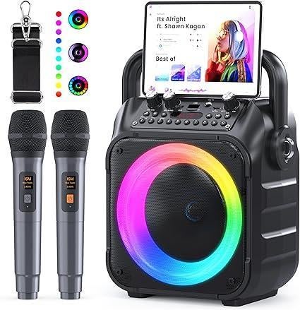 Machine à karaoké avec 2 microphones sans fil | FREE LEV, Neuf, -, -, Micro(s)