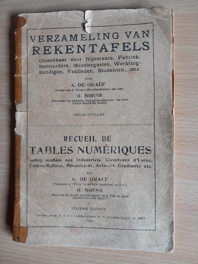 Collection de tableaux de calcul, Livres, Enlèvement