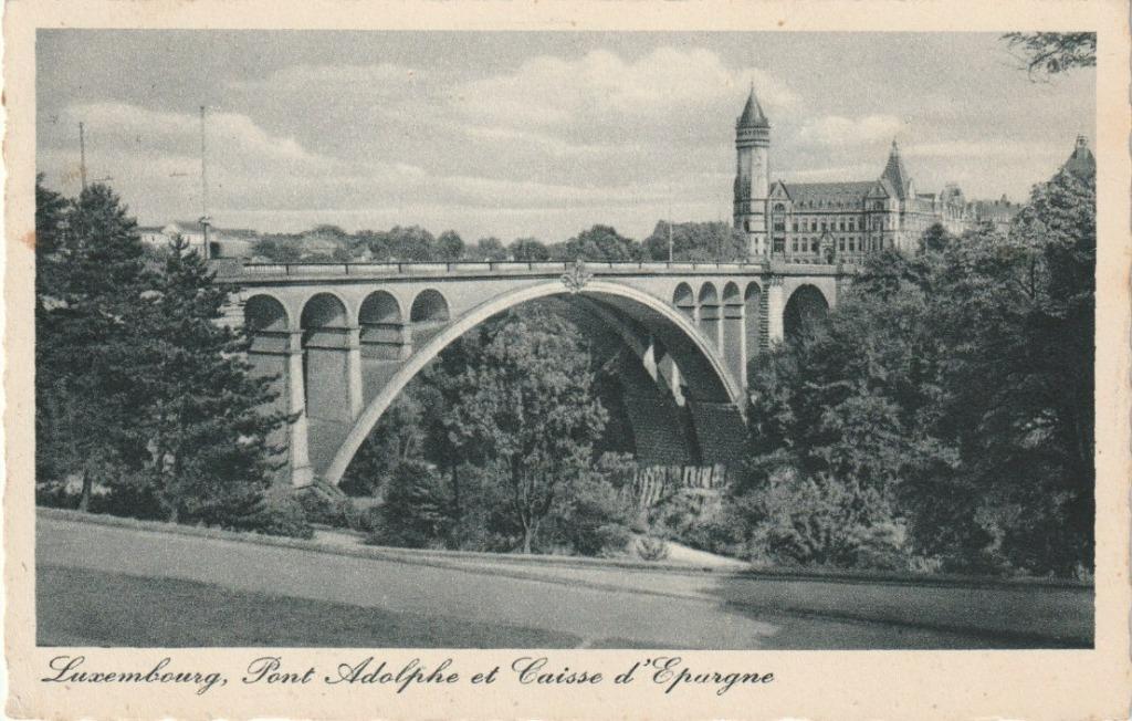 LUXEMBOURG   PONT ADOLPHE ET CAISSE D EPARGNE  1952, Collections, Enlèvement ou Envoi, 1940 à 1960, Affranchie, Belgique et Luxembourg
