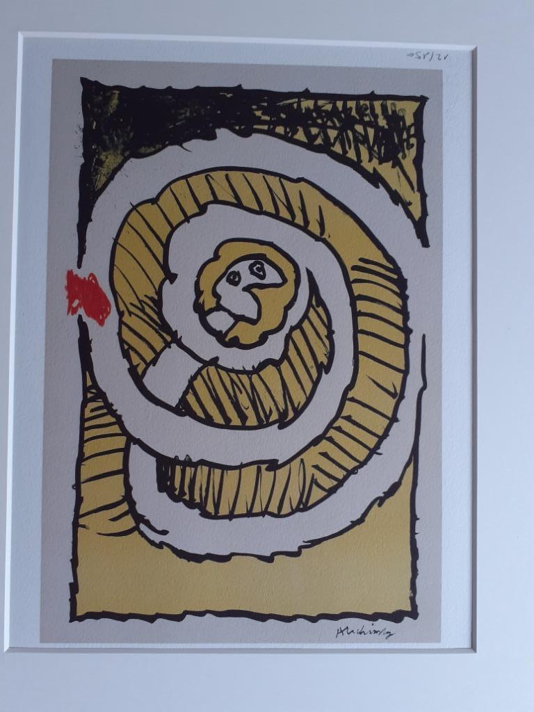 "Le Serpent" - Pierre Alechinsky, Antiquités & Art, Art | Lithographies & Sérigraphies, Enlèvement ou Envoi