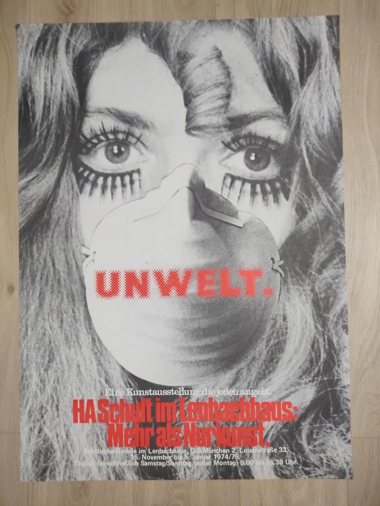 Affiche d'exposition d'art 'Unwelt'  de HA Schult - 1974, Enlèvement