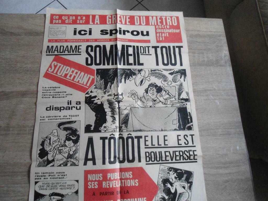 Ancienne Affiche Spirou 1972 Bon état Remise en main propre, Enlèvement ou Envoi, Utilisé, Journal