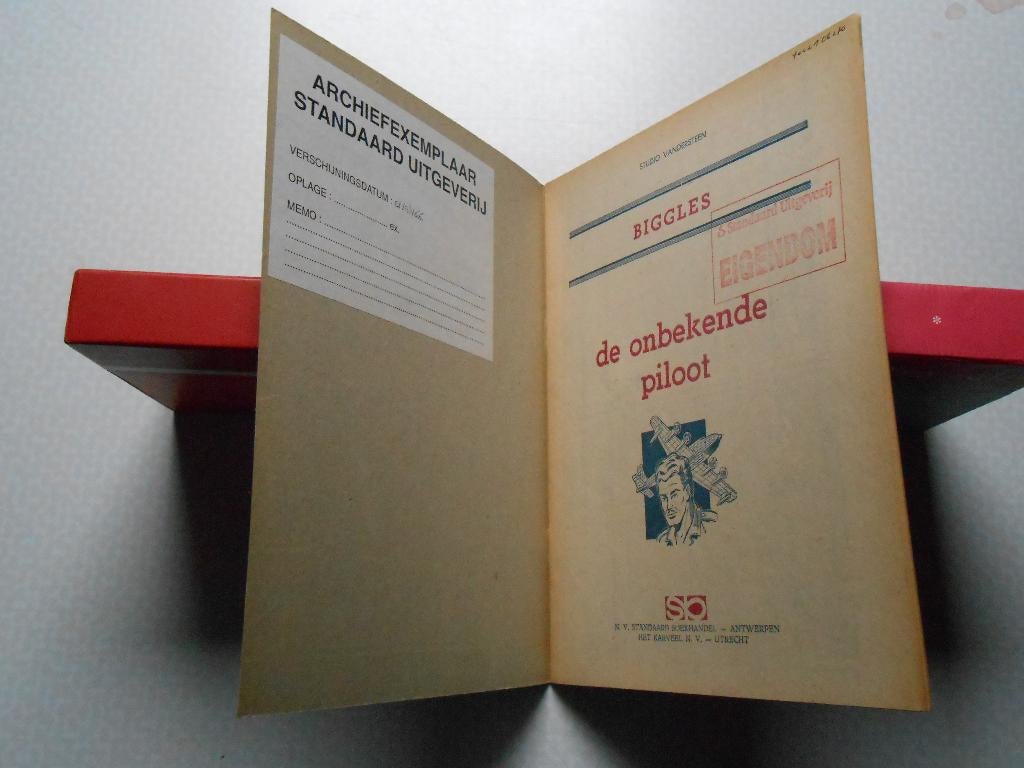 Biggles 4 De onbekende piloot 1966 1 ste druk. Archiefexempl, Willy Vandersteen, Eén stripboek, Ophalen of Verzenden, Zo goed als nieuw