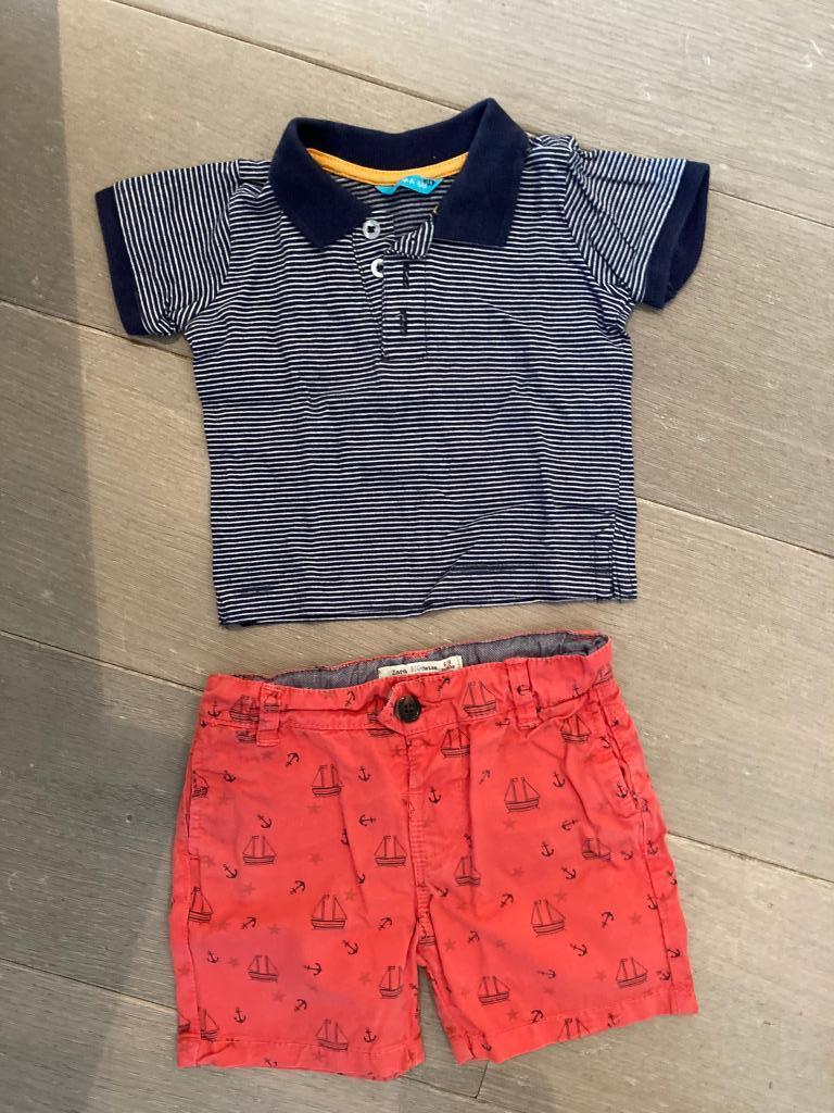 Set Babykleren Short+Polo (maat 68 / 6 maand), Kinderen en Baby's, Babykleding | Maat 68, Ophalen of Verzenden, Zo goed als nieuw