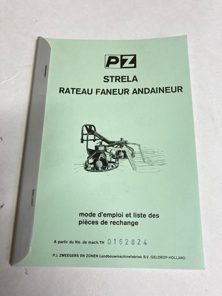 PZ Zweegers Strela handleiding met onderdelen lijsten, Boeken, Catalogussen en Folders, Ophalen of Verzenden, Nieuw