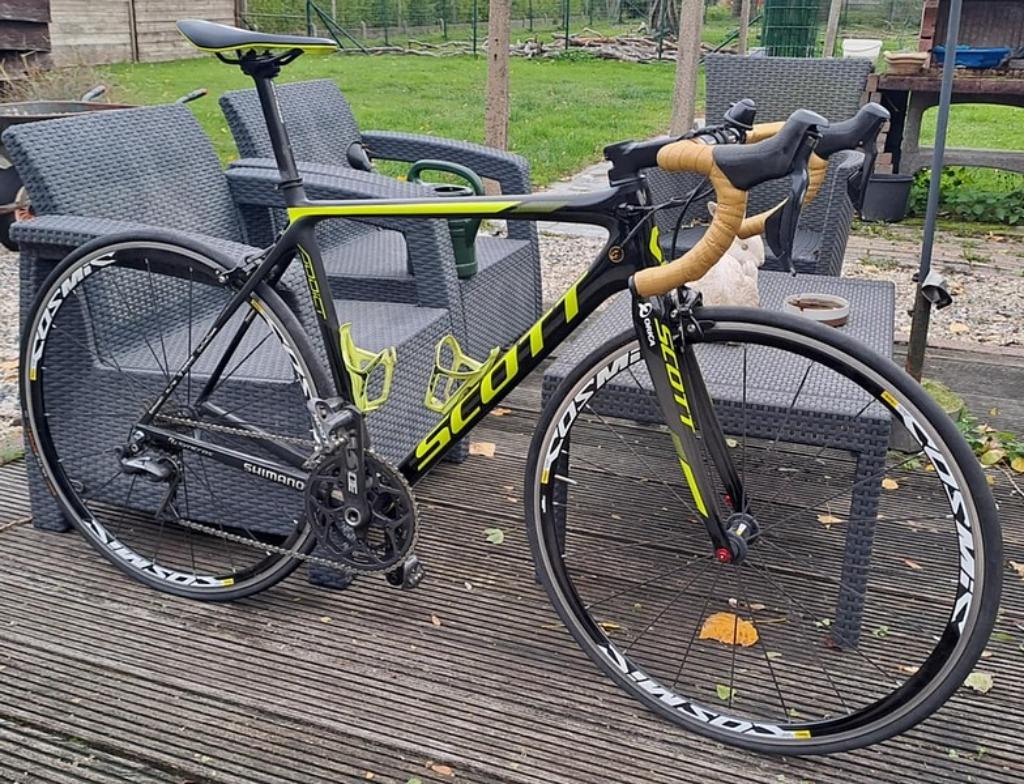 SCOTT ADDICT Orica DI2, 11sp, topstaat, 54. M/z wielen., Fietsen en Brommers, Ophalen, Carbon, Zo goed als nieuw, Meer dan 20 versnellingen