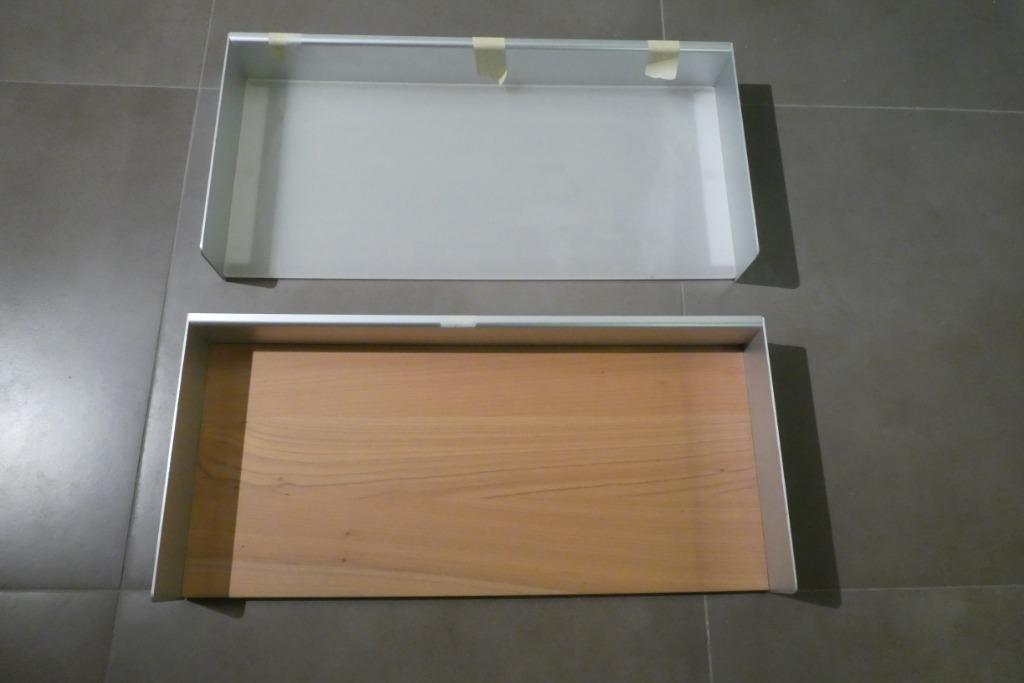 Lot de 2 Etagères Mural Merisier Plaqué/Métal NEUF !, Enlèvement, Neuf