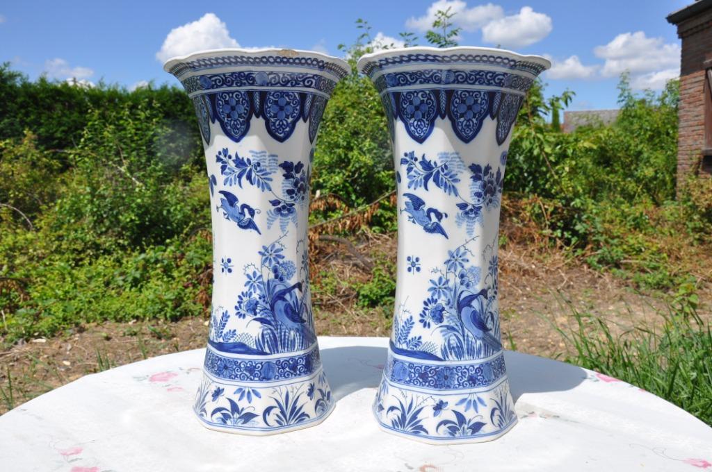 D paire de grands vases boch chambre des peintres, Antiek en Kunst, Ophalen of Verzenden