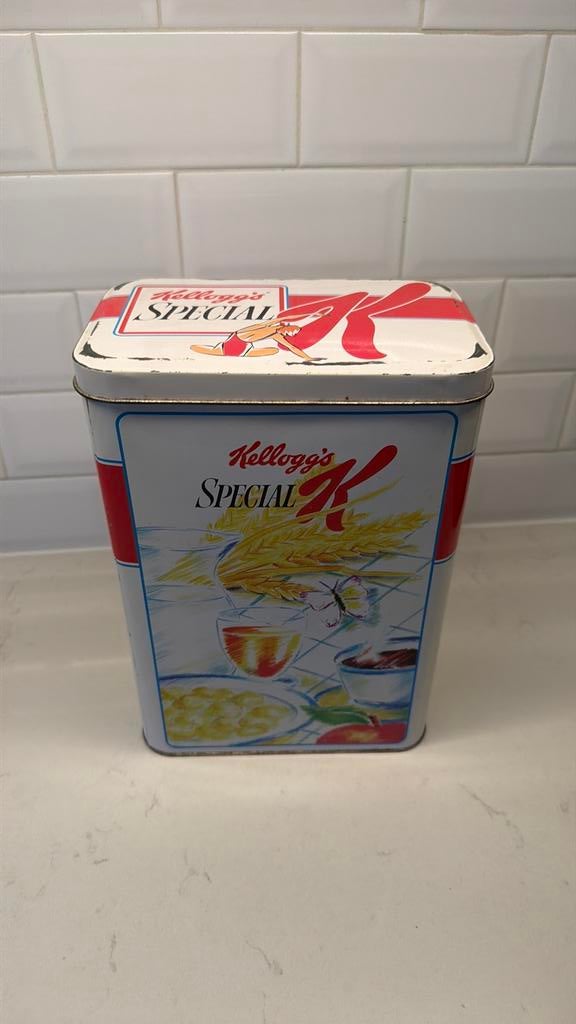 Vintage Kellogg’s Special K opbergdoos, Verzamelen, Blikken, Ophalen, Gebruikt
