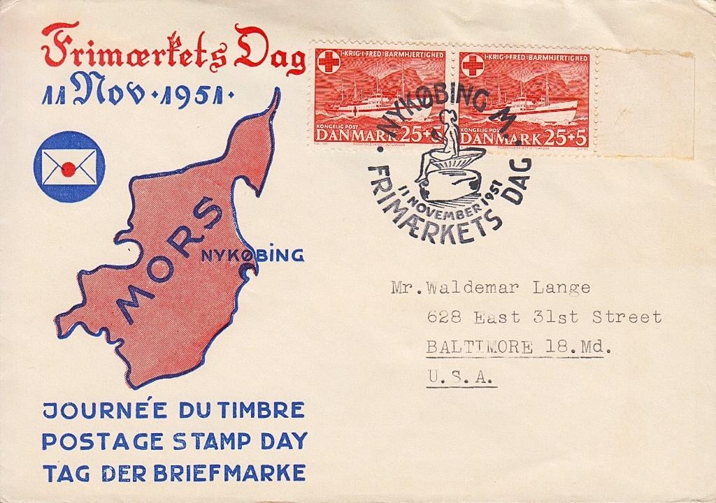 1951 - DANEMARK - Journée du timbre [Y&T 343], Envoi, Danemark, Affranchi