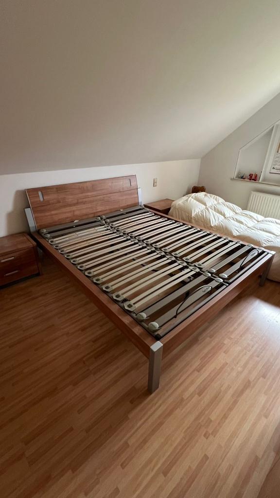 Chambre à coucher look noyer, Enlèvement, Utilisé, Deux personnes, Hedendaags