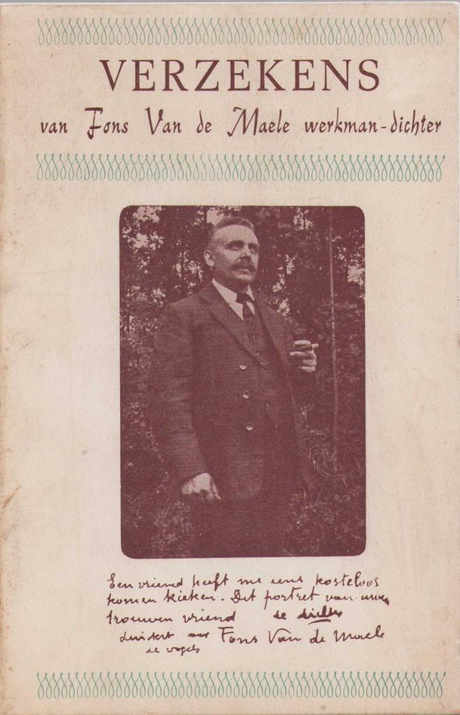 Verzekens van Fons Van de Maele werkman-dichter, Fons Van de Maele, Ophalen of Verzenden, 20e eeuw of later, Gelezen