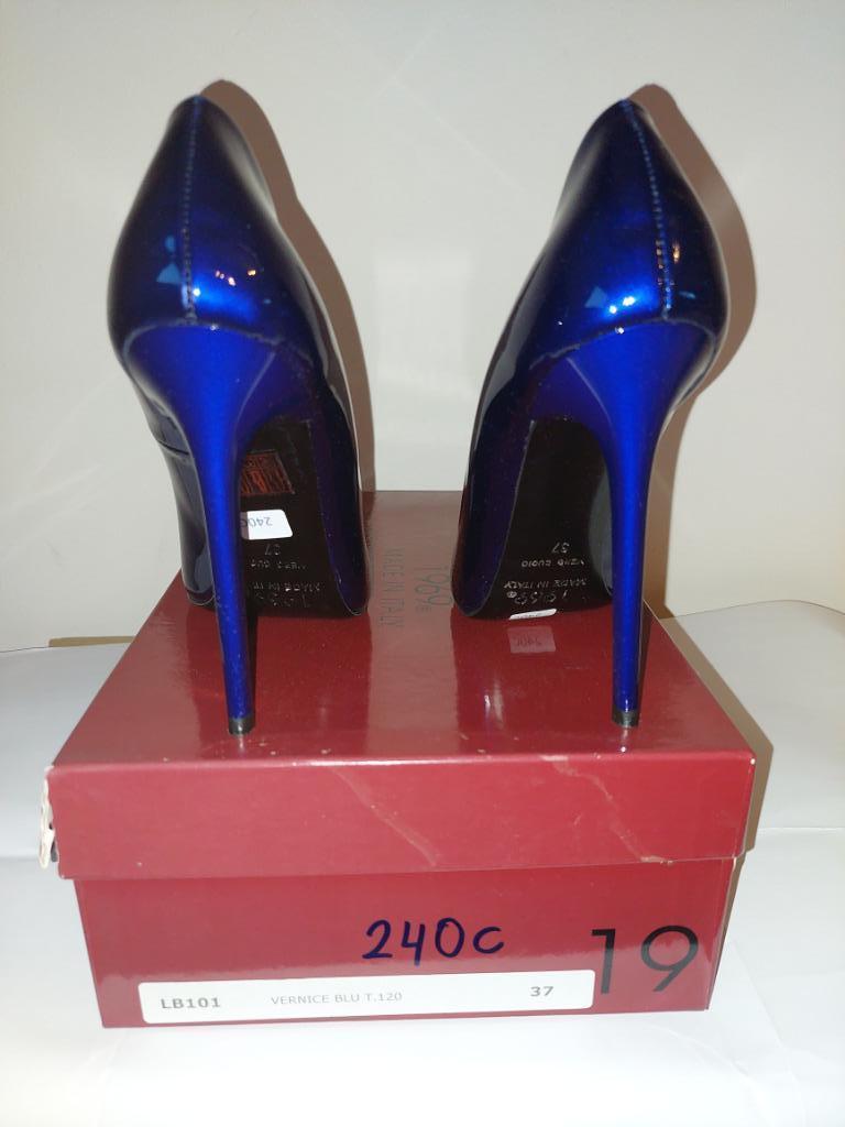240C* 1969 sexy blauwe volledig leren pumps met hoge hakken, Pumps, Nieuw, Verzenden, Blauw