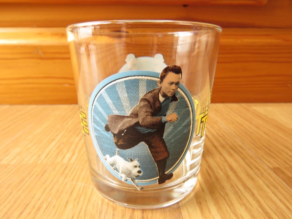 verre les aventures de Tintin avec les Dupond et Dupont, Enlèvement ou Envoi, Utilisé, Verre à soda