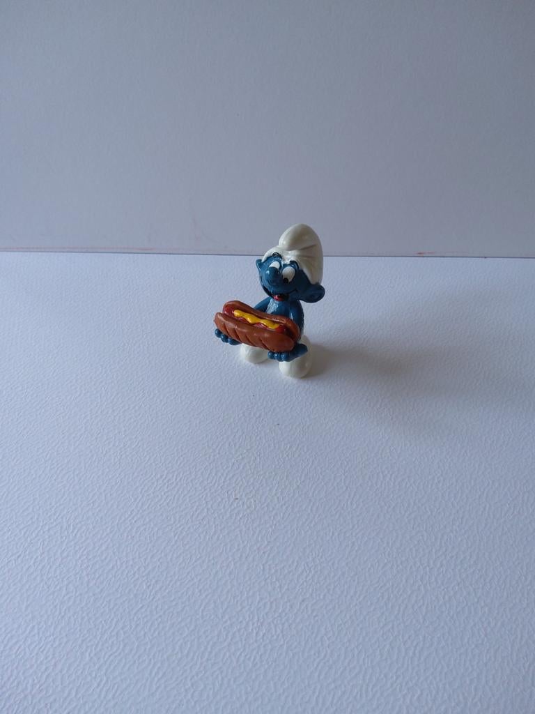 Smurf-hotdog, Ophalen of Verzenden, Gebruikt, Poppetje, Figuurtje of Knuffel