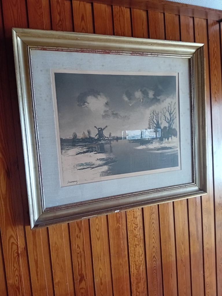 Schilderij met kader, Antiek en Kunst, Kunst | Schilderijen | Klassiek, Ophalen
