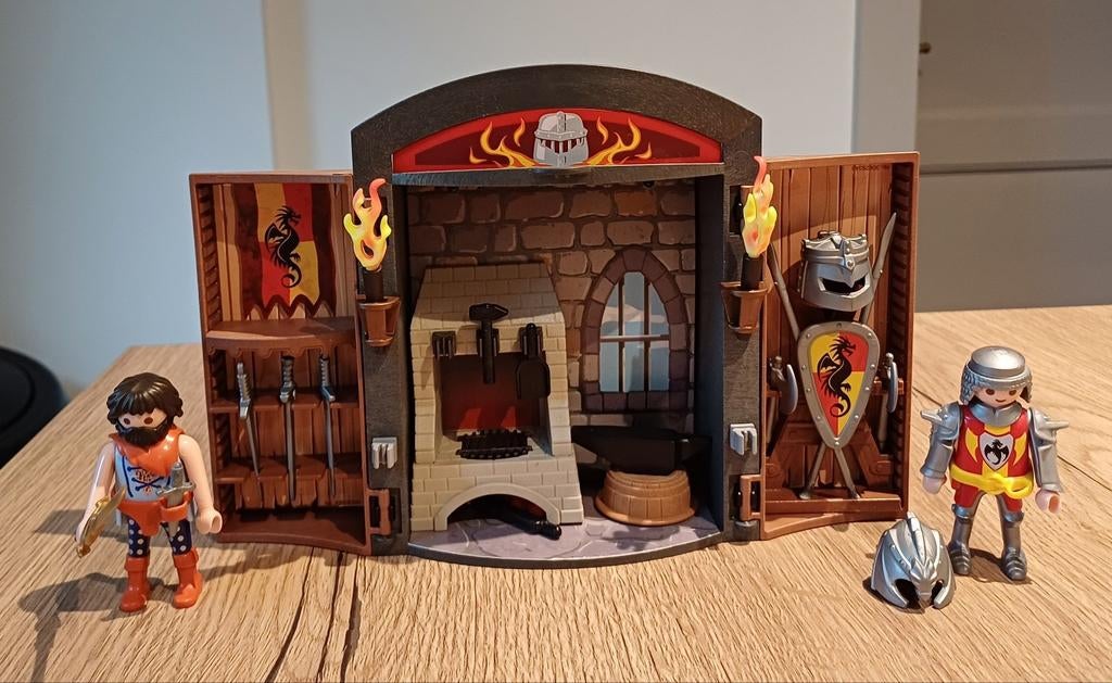 Playmobil 5637 - speelbox ridder en wapensmid, Ophalen of Verzenden, Gebruikt, Complete set