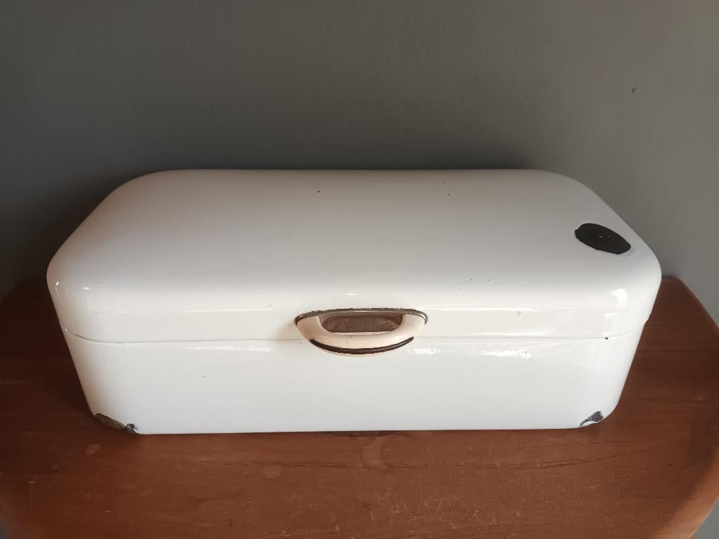 Retro emaille broodtrommel, Ophalen of Verzenden