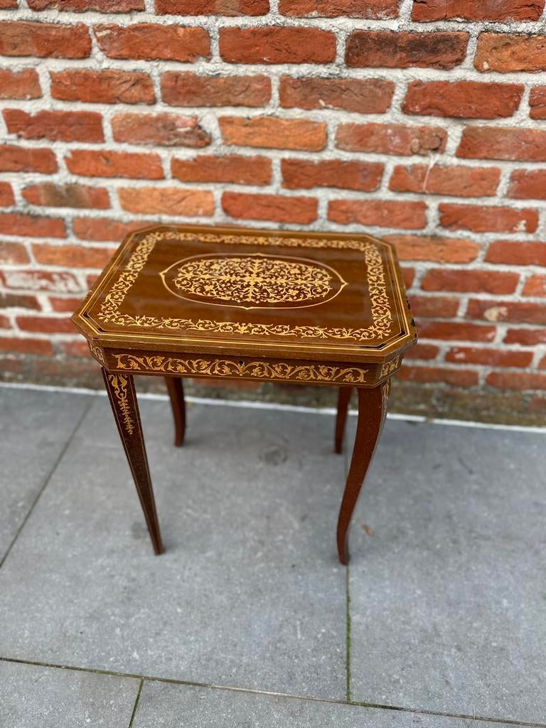 Vintage antiek muziekdoos tafeltje, Antiek en Kunst, Ophalen